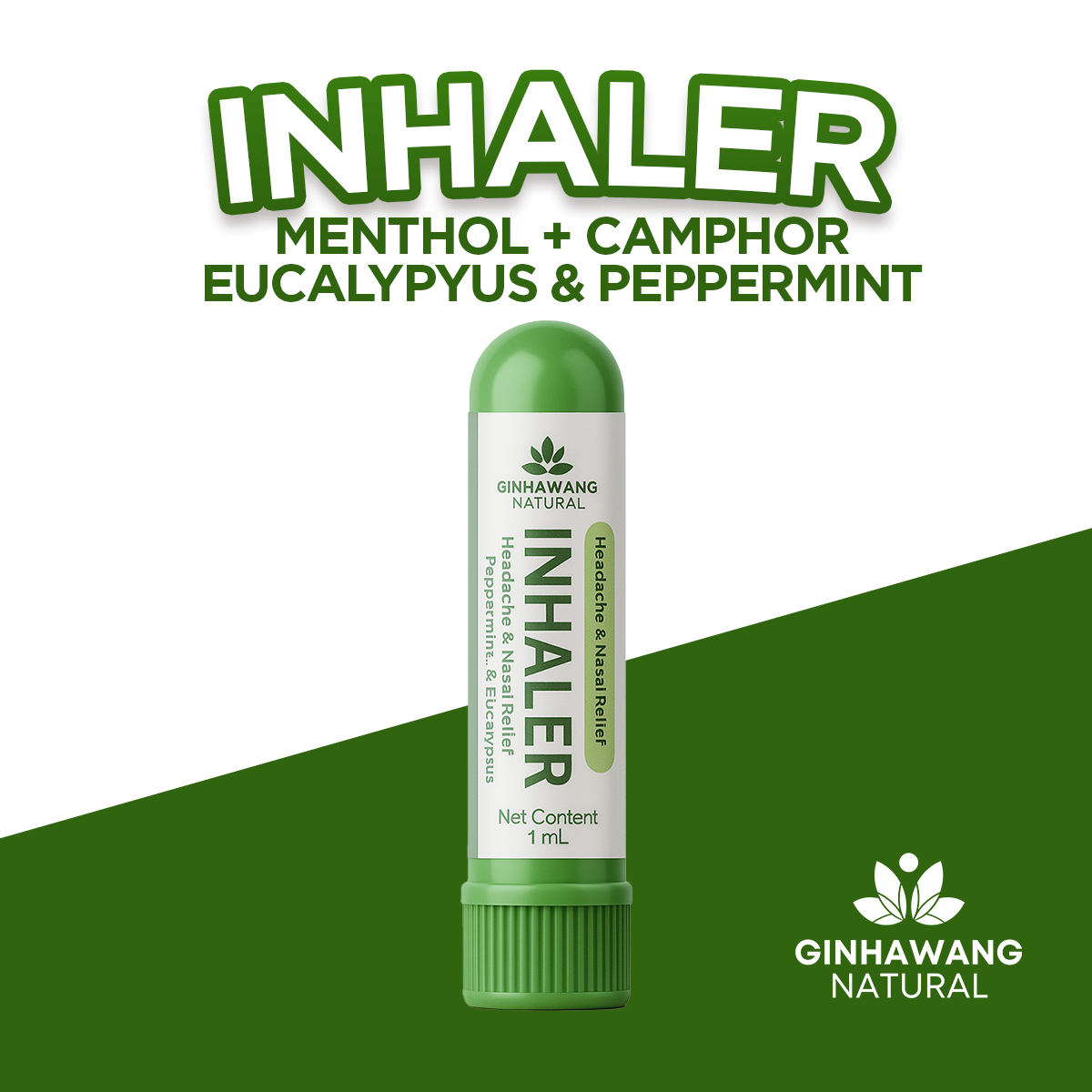 Ginhawang Natural Headache & Decongestant Relief Inhaler | Peppermint & Eucalyptus PH