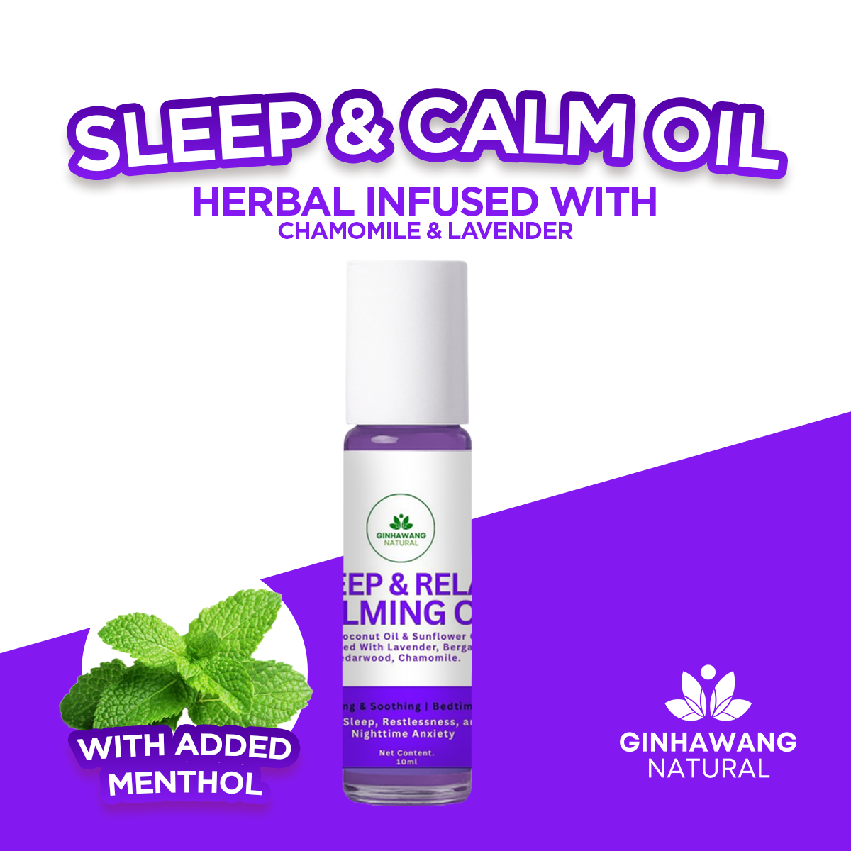 Ginhawang Natural Sleep & Calm Essential Oil – Relaxation & Better Sleep Aromatherapy PH